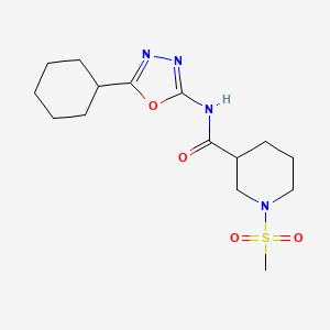 molecular formula C15H24N4O4S B2752962 N-(5-环己基-1,3,4-噁二唑-2-基)-1-(甲磺酰基)哌啶-3-甲酰胺 CAS No. 1058399-23-7