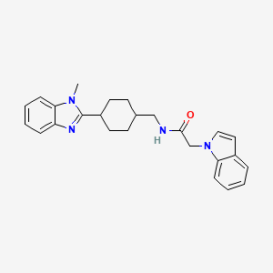 2-(1H-indol-1-yl)-N-((4-(1-methyl-1H-benzo[d]imidazol-2-yl)cyclohexyl)methyl)acetamide