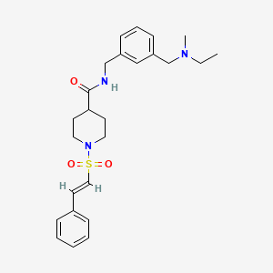 N-[[3-[[ethyl(methyl)amino]methyl]phenyl]methyl]-1-[(E)-2-phenylethenyl]sulfonylpiperidine-4-carboxamide