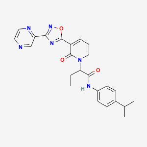 N-(4-isopropylphenyl)-2-(2-oxo-3-(3-(pyrazin-2-yl)-1,2,4-oxadiazol-5-yl)pyridin-1(2H)-yl)butanamide