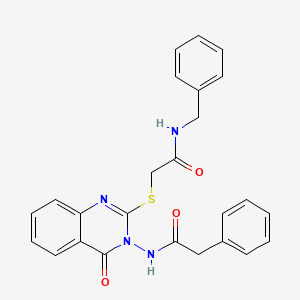 molecular formula C25H22N4O3S B2752974 N-benzyl-2-((4-oxo-3-(2-phenylacetamido)-3,4-dihydroquinazolin-2-yl)thio)acetamide CAS No. 443354-05-0