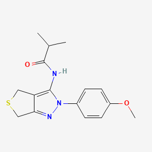 molecular formula C16H19N3O2S B2752977 N-(2-(4-methoxyphenyl)-4,6-dihydro-2H-thieno[3,4-c]pyrazol-3-yl)isobutyramide CAS No. 392253-23-5