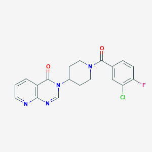 3-(1-(3-chloro-4-fluorobenzoyl)piperidin-4-yl)pyrido[2,3-d]pyrimidin-4(3H)-one