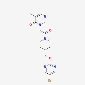 molecular formula C18H22BrN5O3 B2752985 3-[2-[4-[(5-Bromopyrimidin-2-yl)oxymethyl]piperidin-1-yl]-2-oxoethyl]-5,6-dimethylpyrimidin-4-one CAS No. 2380058-94-4