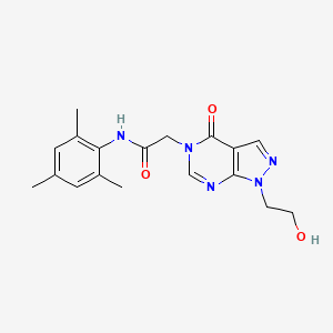 2-(1-(2-hydroxyethyl)-4-oxo-1H-pyrazolo[3,4-d]pyrimidin-5(4H)-yl)-N-mesitylacetamide