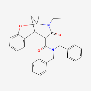 N,N-dibenzyl-3-ethyl-2-methyl-4-oxo-3,4,5,6-tetrahydro-2H-2,6-methanobenzo[g][1,3]oxazocine-5-carboxamide