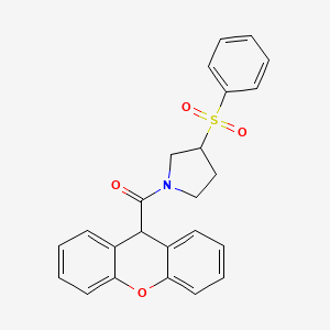molecular formula C24H21NO4S B2752991 (3-(苯基磺酰)吡咯啉-1-基)(9H-黄色素-9-基)甲酮 CAS No. 1448068-94-7