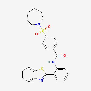 4-(azepan-1-ylsulfonyl)-N-[2-(1,3-benzothiazol-2-yl)phenyl]benzamide