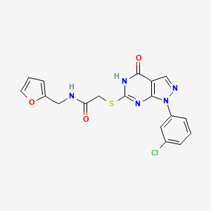 2-((1-(3-chlorophenyl)-4-hydroxy-1H-pyrazolo[3,4-d]pyrimidin-6-yl)thio)-N-(furan-2-ylmethyl)acetamide