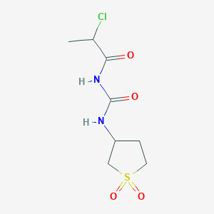 molecular formula C8H13ClN2O4S B2753011 2-氯-N-[(1,1-二氧硫杂环戊-3-基)羰基]丙酰胺 CAS No. 1094271-02-9