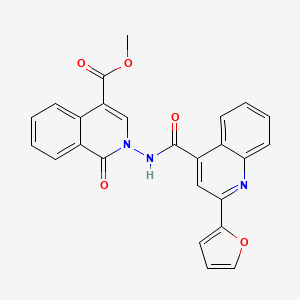 molecular formula C25H17N3O5 B2753014 Methyl 2-(2-(furan-2-yl)quinoline-4-carboxamido)-1-oxo-1,2-dihydroisoquinoline-4-carboxylate CAS No. 850781-23-6
