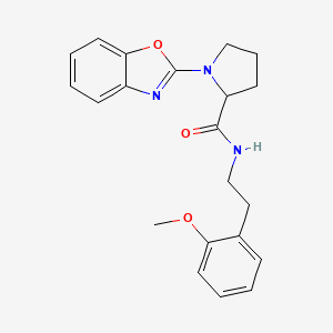 molecular formula C21H23N3O3 B2753015 1-(benzo[d]oxazol-2-yl)-N-(2-methoxyphenethyl)pyrrolidine-2-carboxamide CAS No. 2034204-66-3