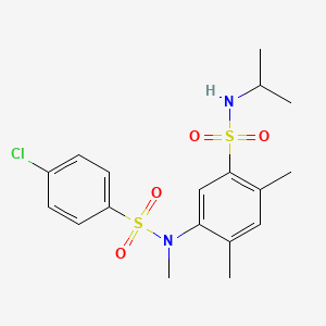 molecular formula C18H23ClN2O4S2 B2753017 5-(4-chloro-N-methylphenylsulfonamido)-N-isopropyl-2,4-dimethylbenzenesulfonamide CAS No. 941951-22-0