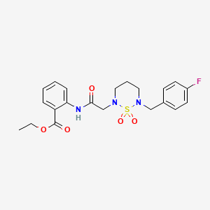 Ethyl 2-({[6-(4-fluorobenzyl)-1,1-dioxido-1,2,6-thiadiazinan-2-yl]acetyl}amino)benzoate