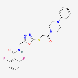 2,6-difluoro-N-((5-((2-oxo-2-(4-phenylpiperazin-1-yl)ethyl)thio)-1,3,4-oxadiazol-2-yl)methyl)benzamide