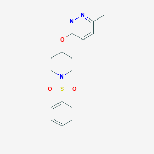 molecular formula C17H21N3O3S B2753033 3-Methyl-6-((1-tosylpiperidin-4-yl)oxy)pyridazine CAS No. 1796969-25-9