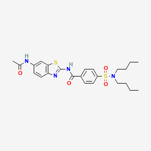 molecular formula C24H30N4O4S2 B2753037 N-(6-acetamidobenzo[d]thiazol-2-yl)-4-(N,N-dibutylsulfamoyl)benzamide CAS No. 442556-80-1