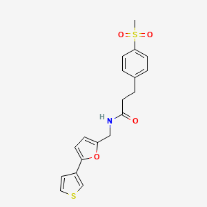 3-(4-(methylsulfonyl)phenyl)-N-((5-(thiophen-3-yl)furan-2-yl)methyl)propanamide