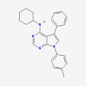 molecular formula C25H26N4 B2753044 N-cyclohexyl-7-(4-methylphenyl)-5-phenyl-7H-pyrrolo[2,3-d]pyrimidin-4-amine CAS No. 477232-86-3