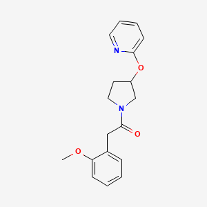 molecular formula C18H20N2O3 B2753048 2-(2-Methoxyphenyl)-1-(3-(pyridin-2-yloxy)pyrrolidin-1-yl)ethanone CAS No. 1903656-16-5