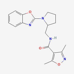 N-((1-(benzo[d]oxazol-2-yl)pyrrolidin-2-yl)methyl)-3,5-dimethylisoxazole-4-carboxamide