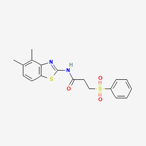 3-(benzenesulfonyl)-N-(4,5-dimethyl-1,3-benzothiazol-2-yl)propanamide