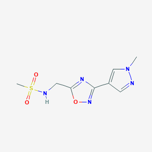molecular formula C8H11N5O3S B2753058 N-((3-(1-methyl-1H-pyrazol-4-yl)-1,2,4-oxadiazol-5-yl)methyl)methanesulfonamide CAS No. 2034515-01-8