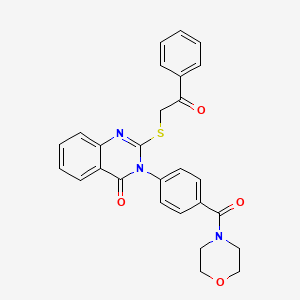 3-[4-(Morpholine-4-carbonyl)phenyl]-2-phenacylsulfanylquinazolin-4-one