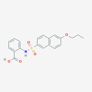 molecular formula C20H19NO5S B275306 2-[(6-Propoxynaphthalen-2-yl)sulfonylamino]benzoic acid 