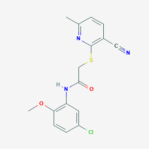 N-(5-chloro-2-methoxyphenyl)-2-[(3-cyano-6-methylpyridin-2-yl)sulfanyl]acetamide