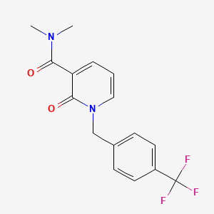 molecular formula C16H15F3N2O2 B2753062 N,N-Dimethyl-2-oxo-1-(4-(trifluoromethyl)benzyl)-1,2-dihydro-3-pyridinecarboxamide CAS No. 338781-59-2