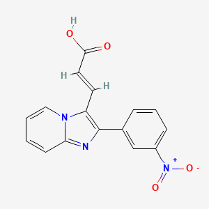 molecular formula C16H11N3O4 B2753063 3-[2-(3-硝基苯基)咪唑并[1,2-a]吡啶-3-基]丙烯酸 CAS No. 727652-20-2