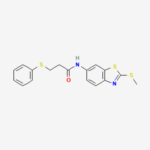 molecular formula C17H16N2OS3 B2753064 N-(2-(methylthio)benzo[d]thiazol-6-yl)-3-(phenylthio)propanamide CAS No. 361479-28-9