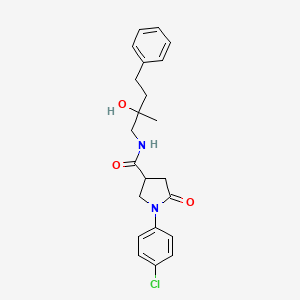 1-(4-chlorophenyl)-N-(2-hydroxy-2-methyl-4-phenylbutyl)-5-oxopyrrolidine-3-carboxamide