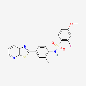 2-fluoro-4-methoxy-N-(2-methyl-4-(thiazolo[5,4-b]pyridin-2-yl)phenyl)benzenesulfonamide