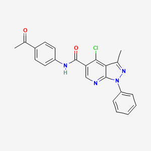 molecular formula C22H17ClN4O2 B2753089 N-(4-乙酰基苯基)-4-氯-3-甲基-1-苯基-1H-吡唑并[3,4-b]吡啶-5-甲酰胺 CAS No. 899746-20-4