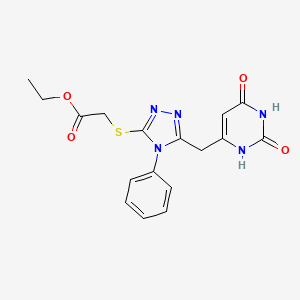ethyl 2-[[5-[(2,4-dioxo-1H-pyrimidin-6-yl)methyl]-4-phenyl-1,2,4-triazol-3-yl]sulfanyl]acetate