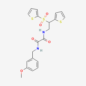 molecular formula C20H20N2O5S3 B2753091 N-(3-methoxybenzyl)-N'-[2-(2-thienyl)-2-(2-thienylsulfonyl)ethyl]ethanediamide CAS No. 896337-33-0