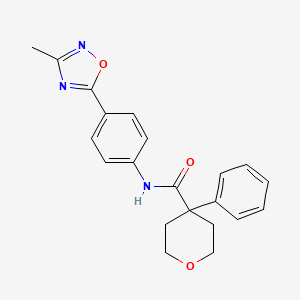 N-(4-(3-methyl-1,2,4-oxadiazol-5-yl)phenyl)-4-phenyltetrahydro-2H-pyran-4-carboxamide