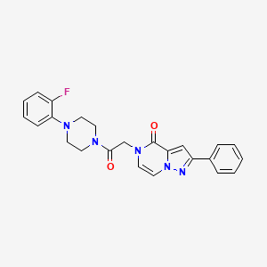 molecular formula C24H22FN5O2 B2753113 5-{2-[4-(2-fluorophenyl)piperazin-1-yl]-2-oxoethyl}-2-phenylpyrazolo[1,5-a]pyrazin-4(5H)-one CAS No. 941894-08-2