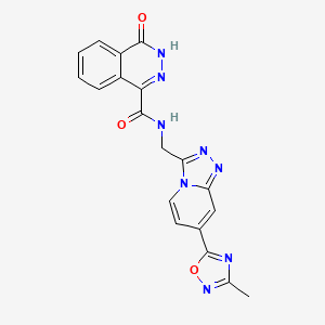 N-((7-(3-methyl-1,2,4-oxadiazol-5-yl)-[1,2,4]triazolo[4,3-a]pyridin-3-yl)methyl)-4-oxo-3,4-dihydrophthalazine-1-carboxamide