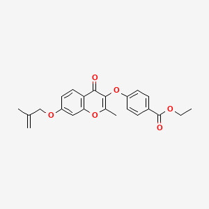ethyl 4-({2-methyl-7-[(2-methylprop-2-en-1-yl)oxy]-4-oxo-4H-chromen-3-yl}oxy)benzoate