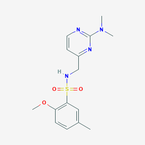 molecular formula C15H20N4O3S B2753122 N-((2-(dimethylamino)pyrimidin-4-yl)methyl)-2-methoxy-5-methylbenzenesulfonamide CAS No. 1797292-92-2