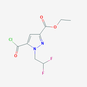 molecular formula C9H9ClF2N2O3 B2753129 Ethyl 5-carbonochloridoyl-1-(2,2-difluoroethyl)pyrazole-3-carboxylate CAS No. 1946816-96-1