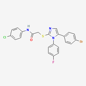 molecular formula C23H16BrClFN3OS B2753132 2-((5-(4-bromophenyl)-1-(4-fluorophenyl)-1H-imidazol-2-yl)thio)-N-(4-chlorophenyl)acetamide CAS No. 1206994-70-8