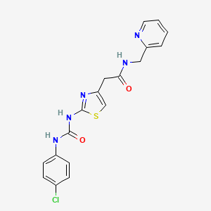 2-(2-(3-(4-chlorophenyl)ureido)thiazol-4-yl)-N-(pyridin-2-ylmethyl)acetamide