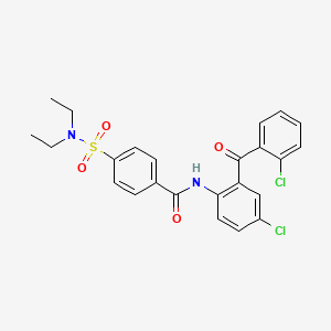 molecular formula C24H22Cl2N2O4S B2753135 N-[4-Chloro-2-(2-chlorobenzoyl)phenyl]-4-(diethylaminosulfonyl)benzamide CAS No. 313395-60-7