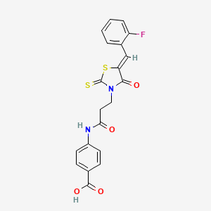 (Z)-4-(3-(5-(2-fluorobenzylidene)-4-oxo-2-thioxothiazolidin-3-yl)propanamido)benzoic acid