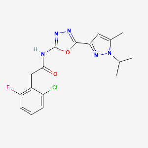2-(2-chloro-6-fluorophenyl)-N-(5-(1-isopropyl-5-methyl-1H-pyrazol-3-yl)-1,3,4-oxadiazol-2-yl)acetamide