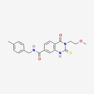 molecular formula C20H21N3O3S B2753144 3-(2-methoxyethyl)-N-[(4-methylphenyl)methyl]-4-oxo-2-sulfanylidene-1H-quinazoline-7-carboxamide CAS No. 451466-08-3